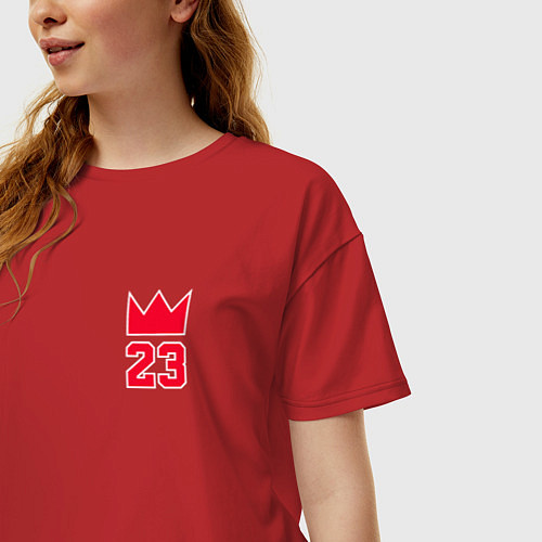Женская футболка оверсайз M Jordan 23 / Красный – фото 3
