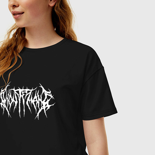 Женская футболка оверсайз GHOSTEMANE НА СПИНЕ / Черный – фото 3