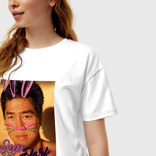 Женская футболка оверсайз Deep Dark / Белый – фото 3