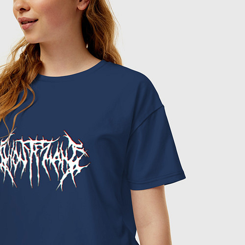 Женская футболка оверсайз GHOSTEMANE / Тёмно-синий – фото 3