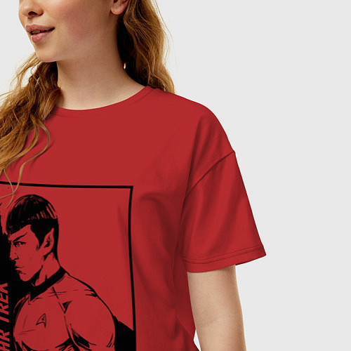 Женская футболка оверсайз StarTrek Spock Z / Красный – фото 3