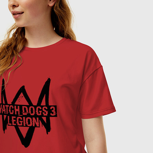 Женская футболка оверсайз Watch Dogs: Legion / Красный – фото 3