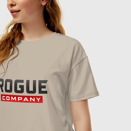 Женская футболка оверсайз Rogue Company / Миндальный – фото 3