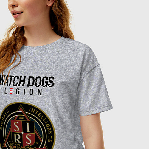 Женская футболка оверсайз S I R S Watch Dogs Legion / Меланж – фото 3