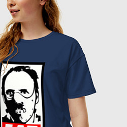 Футболка оверсайз женская Ганнибал Лектор, цвет: тёмно-синий — фото 2