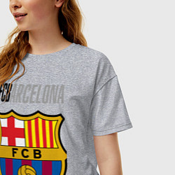 Футболка оверсайз женская Barcelona FC, цвет: меланж — фото 2