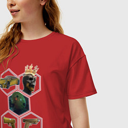 Футболка оверсайз женская Watch Dogs: Legion, цвет: красный — фото 2