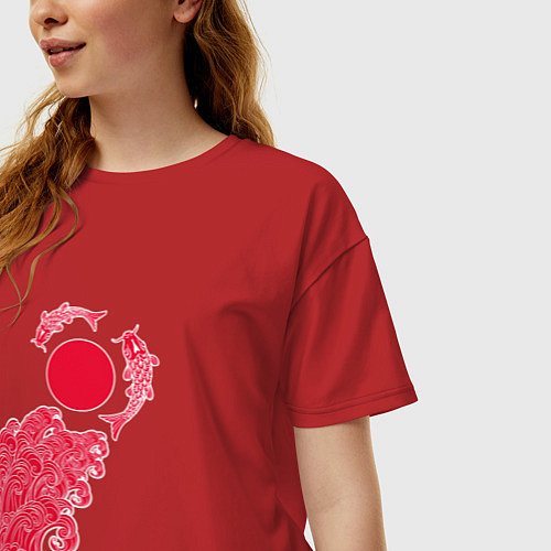 Женская футболка оверсайз Восток / Красный – фото 3