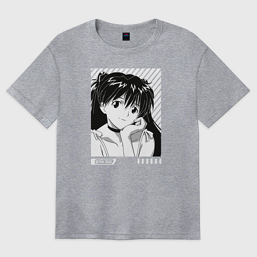 Женская футболка оверсайз Аска ева 02 / Меланж – фото 1