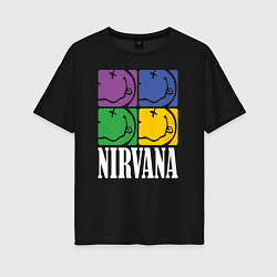 Футболка оверсайз женская Nirvana, цвет: черный