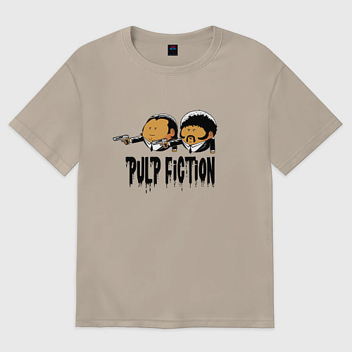 Женская футболка оверсайз Pulp fiction / Миндальный – фото 1