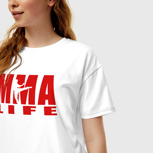 Женская футболка оверсайз MMA / Белый – фото 3