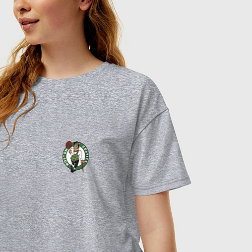 Женская футболка оверсайз Бостон Селтикс / Меланж – фото 3