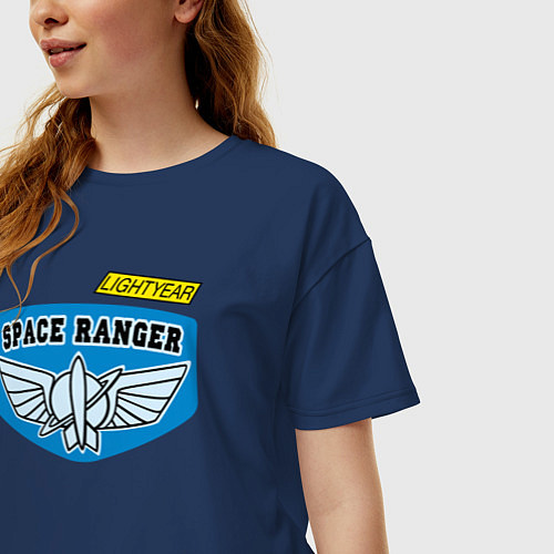 Женская футболка оверсайз Space Ranger / Тёмно-синий – фото 3