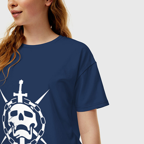 Женская футболка оверсайз DESTINY 2 / Тёмно-синий – фото 3