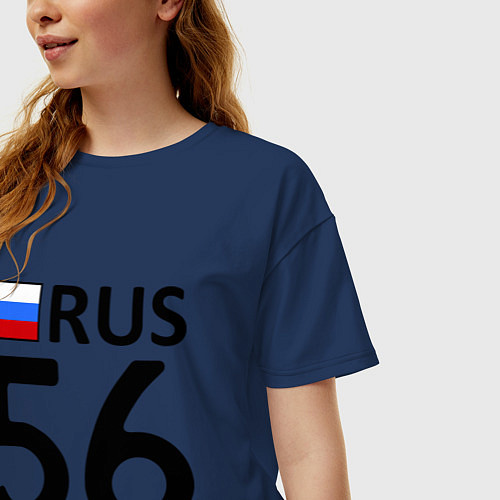 Женская футболка оверсайз RUS 56 / Тёмно-синий – фото 3