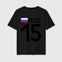 Футболка оверсайз женская RUS 15, цвет: черный