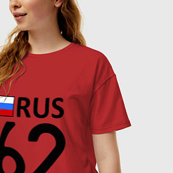 Футболка оверсайз женская RUS 62, цвет: красный — фото 2