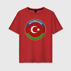 Футболка оверсайз женская Азербайджан, цвет: красный