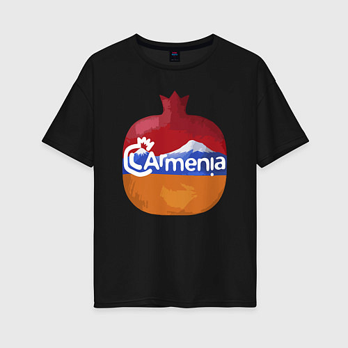Женская футболка оверсайз Армения / Черный – фото 1