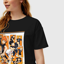 Футболка оверсайз женская Haikyuu Haikyu Haikuu, цвет: черный — фото 2