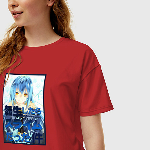 Женская футболка оверсайз Rimuru / Красный – фото 3