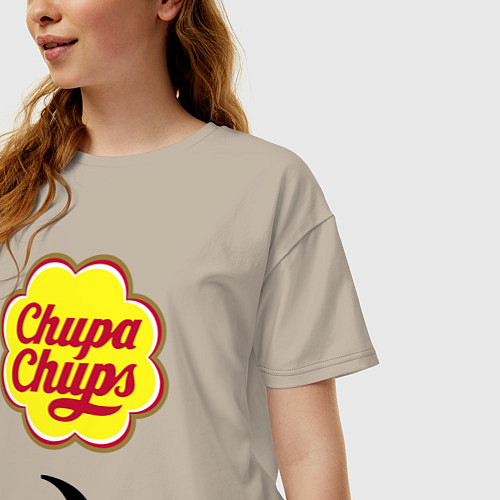 Женская футболка оверсайз CHUPA CHUPS / Миндальный – фото 3