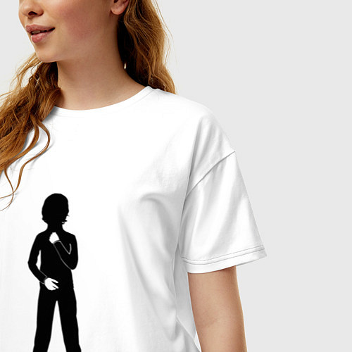 Женская футболка оверсайз Конькобежец / Белый – фото 3