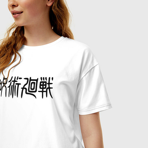 Женская футболка оверсайз Магическая битва / Белый – фото 3