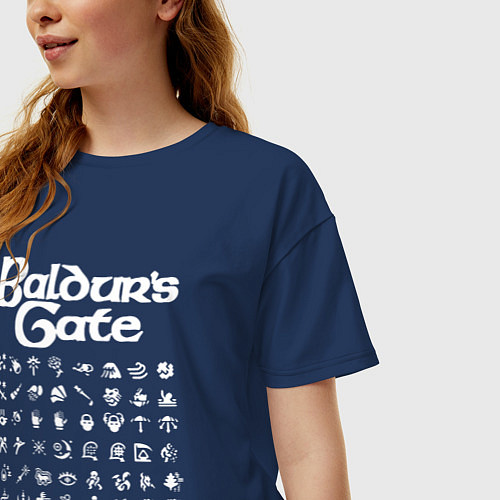 Женская футболка оверсайз BALDURS GATE / Тёмно-синий – фото 3