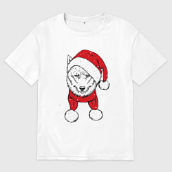 Футболка оверсайз женская Wolf hipster, цвет: белый