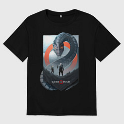 Футболка оверсайз женская Кратос и Атрей, цвет: черный
