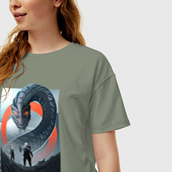 Футболка оверсайз женская Кратос и Атрей, цвет: авокадо — фото 2