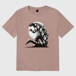 Футболка оверсайз женская Годзилла, цвет: пыльно-розовый