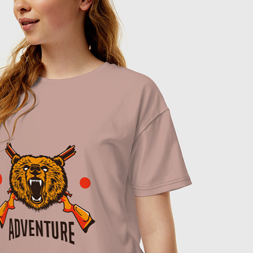 Женская футболка оверсайз Охотникам / Пыльно-розовый – фото 3
