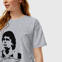 Футболка оверсайз женская Diego Maradona, цвет: меланж — фото 2