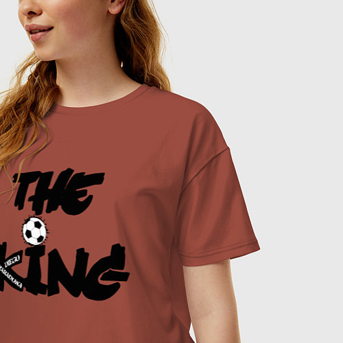 Женская футболка оверсайз Диего Марадона / Кирпичный – фото 3