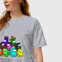 Футболка оверсайз женская AMONG US - большая компания!, цвет: меланж — фото 2