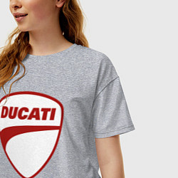 Футболка оверсайз женская Ducati Logo Дукати Лого Z, цвет: меланж — фото 2