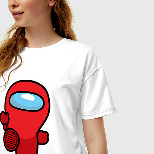 Женская футболка оверсайз Hello Impostor / Белый – фото 3