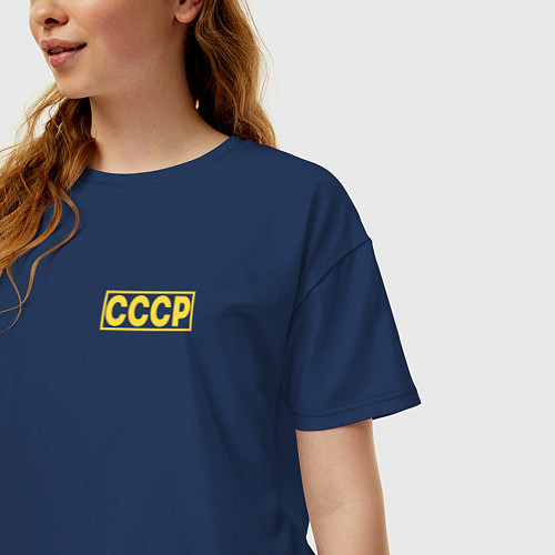 Женская футболка оверсайз СССР / Тёмно-синий – фото 3