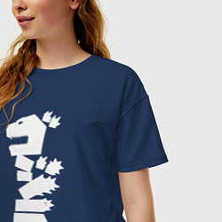 Футболка оверсайз женская Годзилла, цвет: тёмно-синий — фото 2