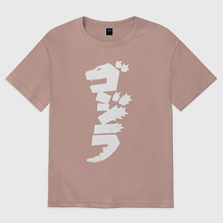 Женская футболка оверсайз Годзилла