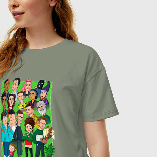 Женская футболка оверсайз Brassic Art Голяк / Авокадо – фото 3