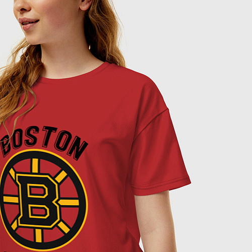Женская футболка оверсайз BOSTON BRUINS NHL / Красный – фото 3