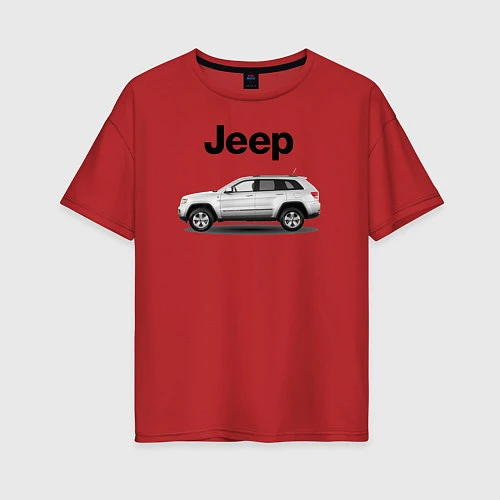 Женская футболка оверсайз Jeep / Красный – фото 1