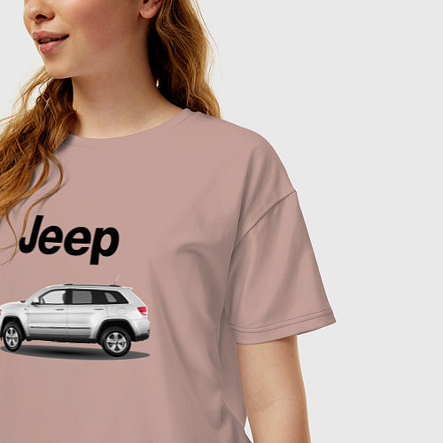 Женская футболка оверсайз Jeep / Пыльно-розовый – фото 3