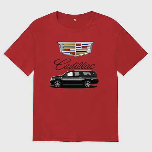 Женская футболка оверсайз Cadillac / Красный – фото 1