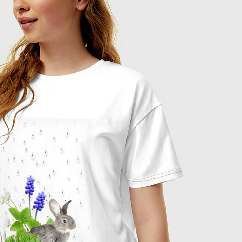 Женская футболка оверсайз Природа / Белый – фото 3