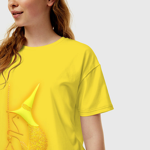 Женская футболка оверсайз Золотой ежик / Желтый – фото 3